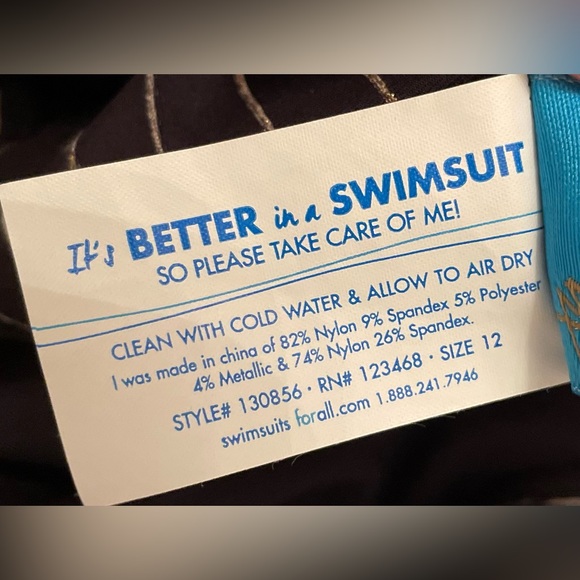 NWT 36D bikini top, black and gold, size 12, would fit a 34D or a 36D - Picture 6 of 6